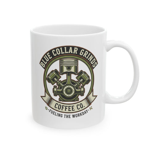 Blue Collar Grinds Coffee Co. Ceramic Mug - Engine (11oz, 15oz)
