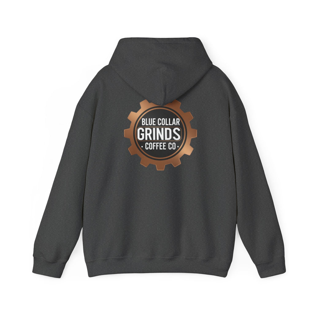 Blue Collar Grinds Coffee Co. Hoodie — Workwear Logo Pullover