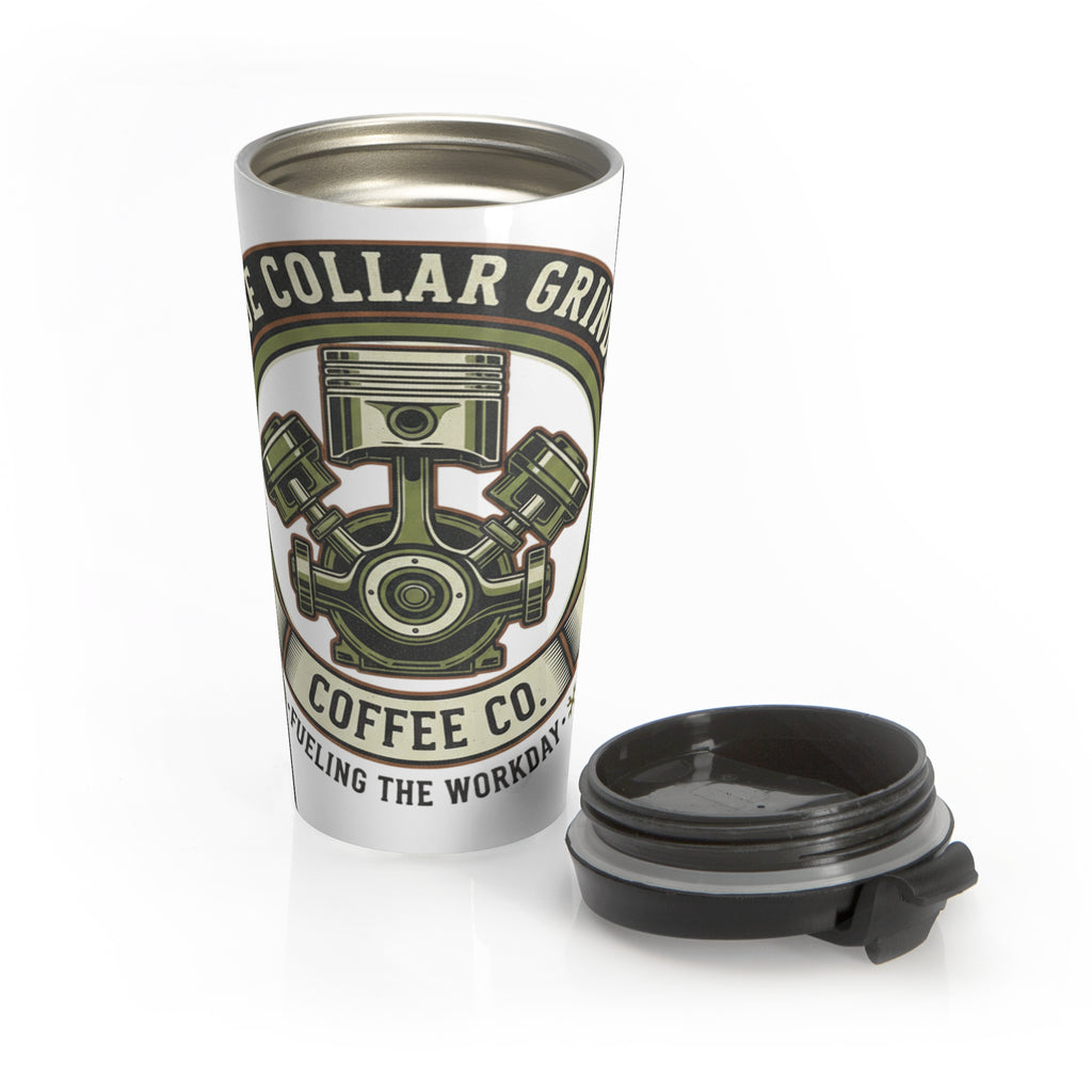 Blue Collar Grinds Coffee Co. Stainless Steel Travel Mug — Engine