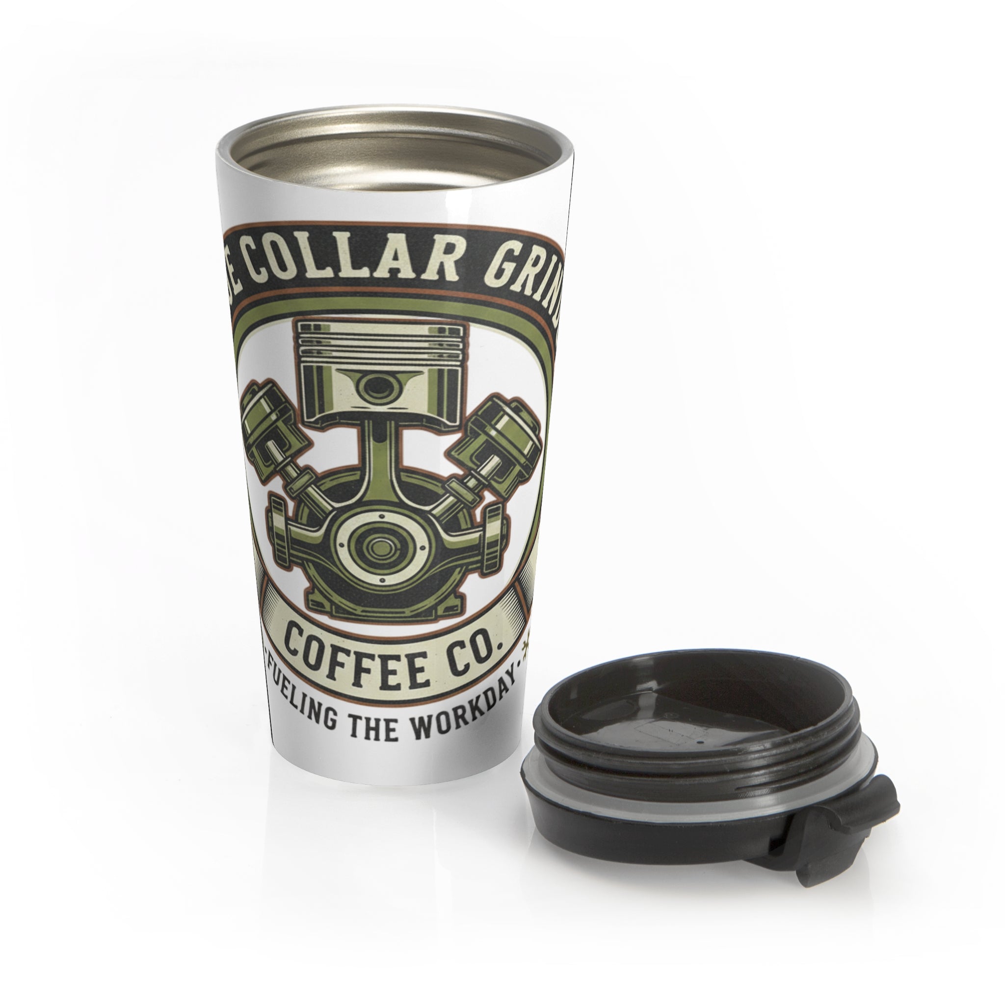 Blue Collar Grinds Coffee Co. Stainless Steel Travel Mug — Engine