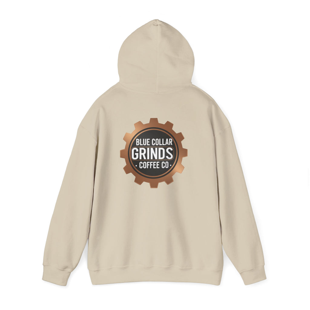 Blue Collar Grinds Coffee Co. Hoodie — Workwear Logo Pullover