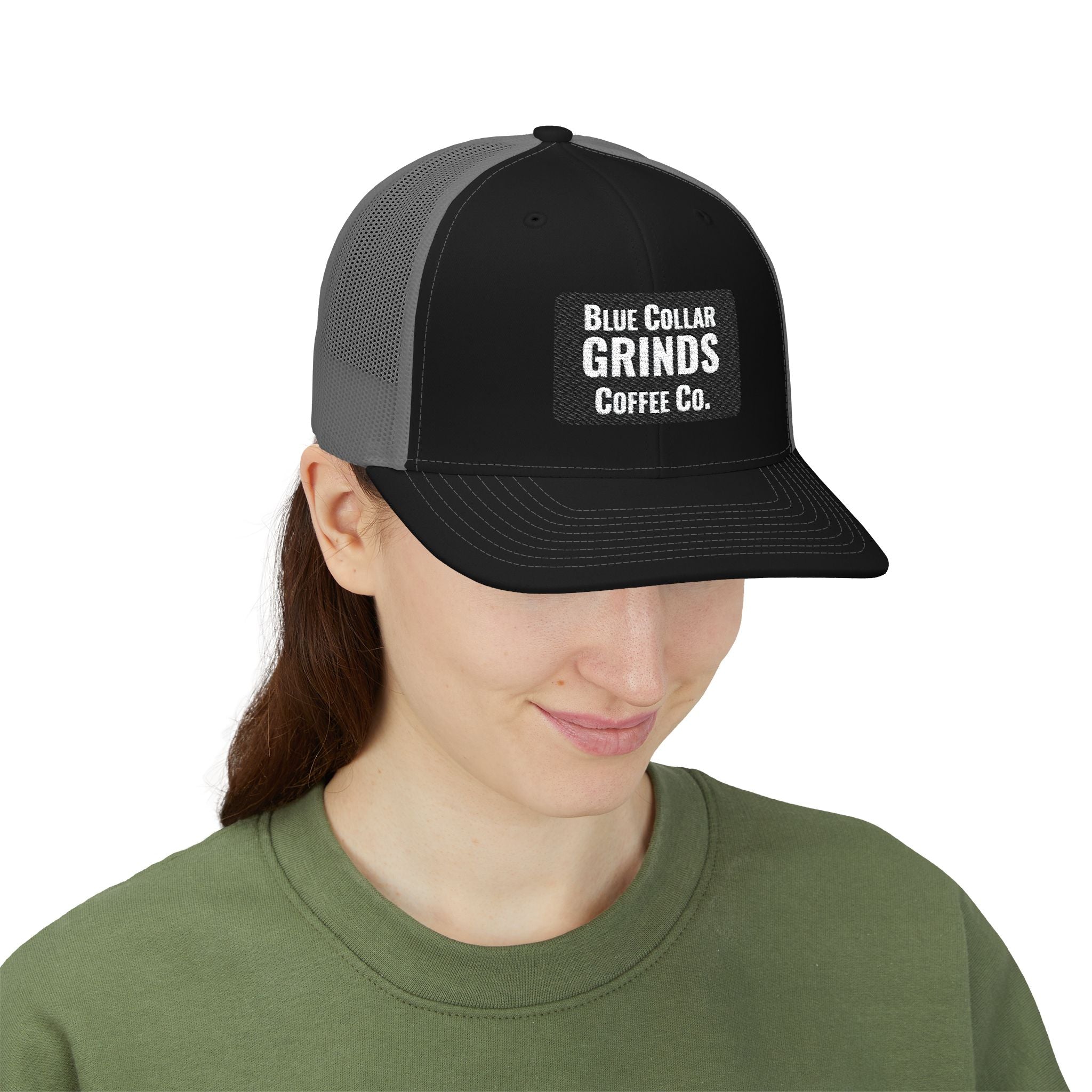 Blue Collar Grinds Coffee Co. Embroidered Trucker Hat