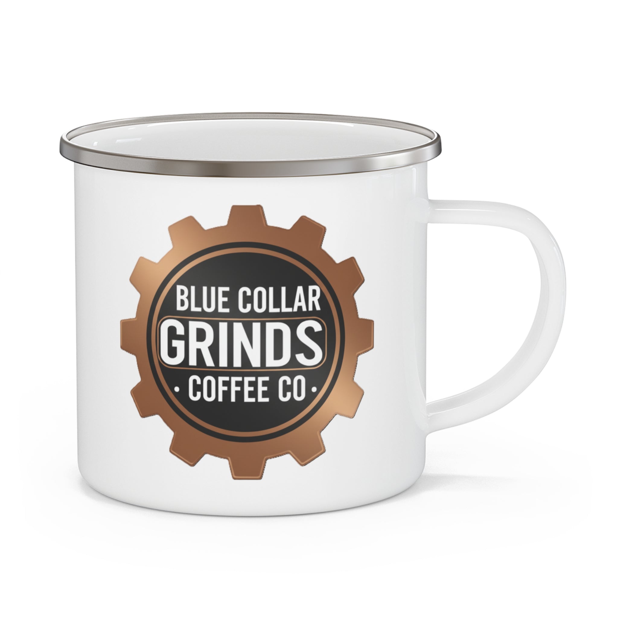 Blue Collar Grinds Coffee Co. Enamel Camping Mug