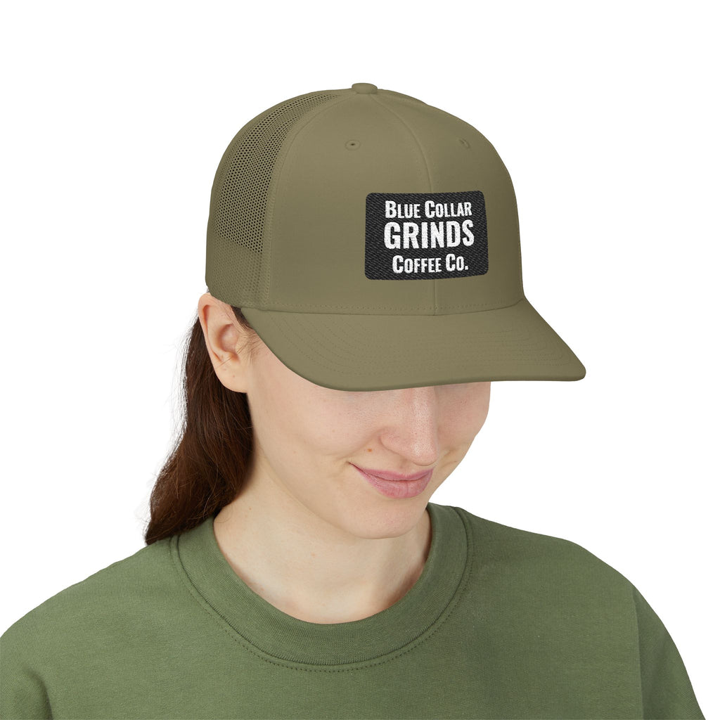 Blue Collar Grinds Coffee Co. Embroidered Trucker Hat