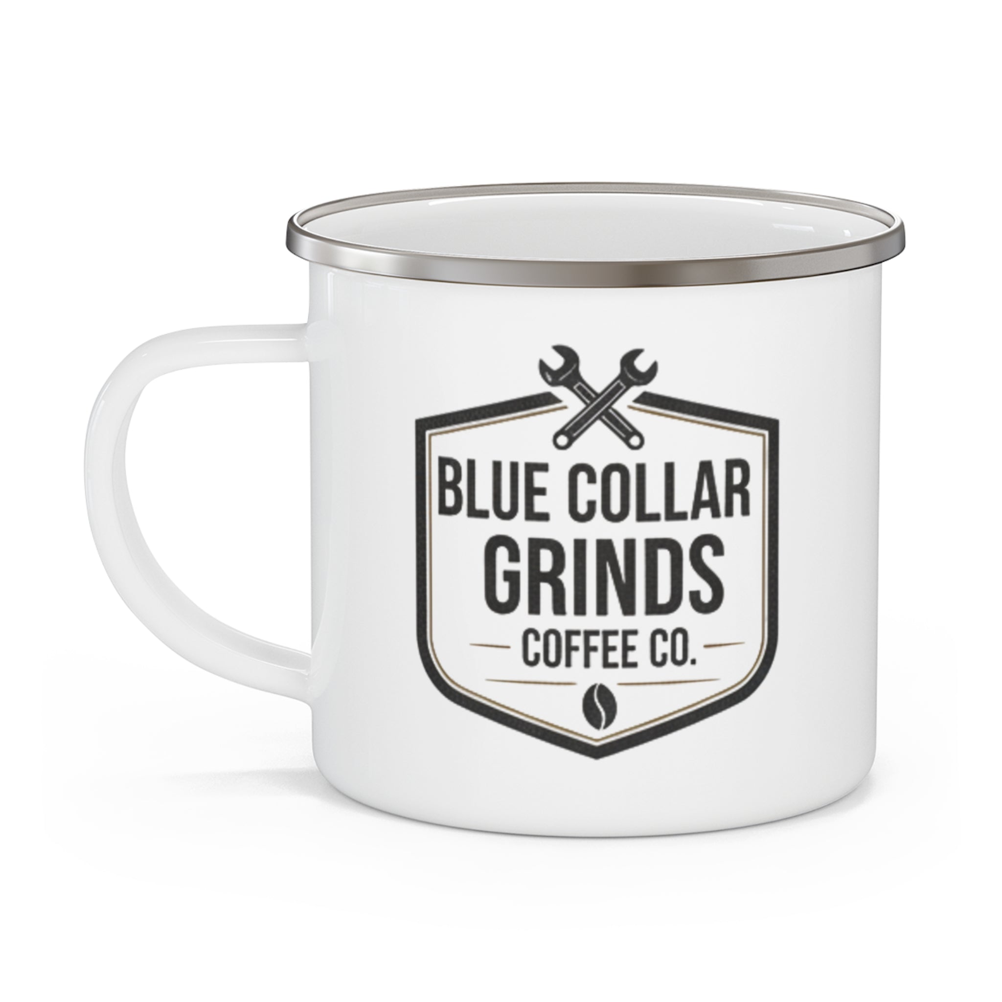 Blue Collar Grinds Coffee Co. Rustic Camping Coffee Mug for Tradespeople & Outdoor Lovers