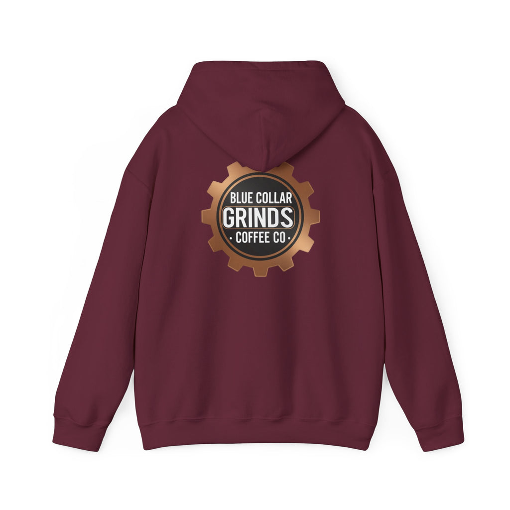 Blue Collar Grinds Coffee Co. Hoodie — Workwear Logo Pullover