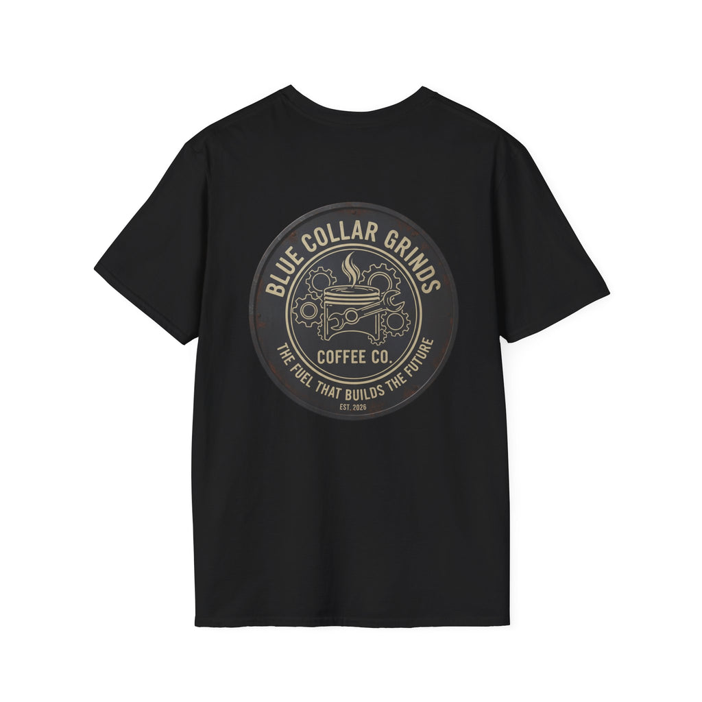 Blue Collar Grinds Coffee Co. T-Shirt — Vintage Workwear Coffee Logo Tee