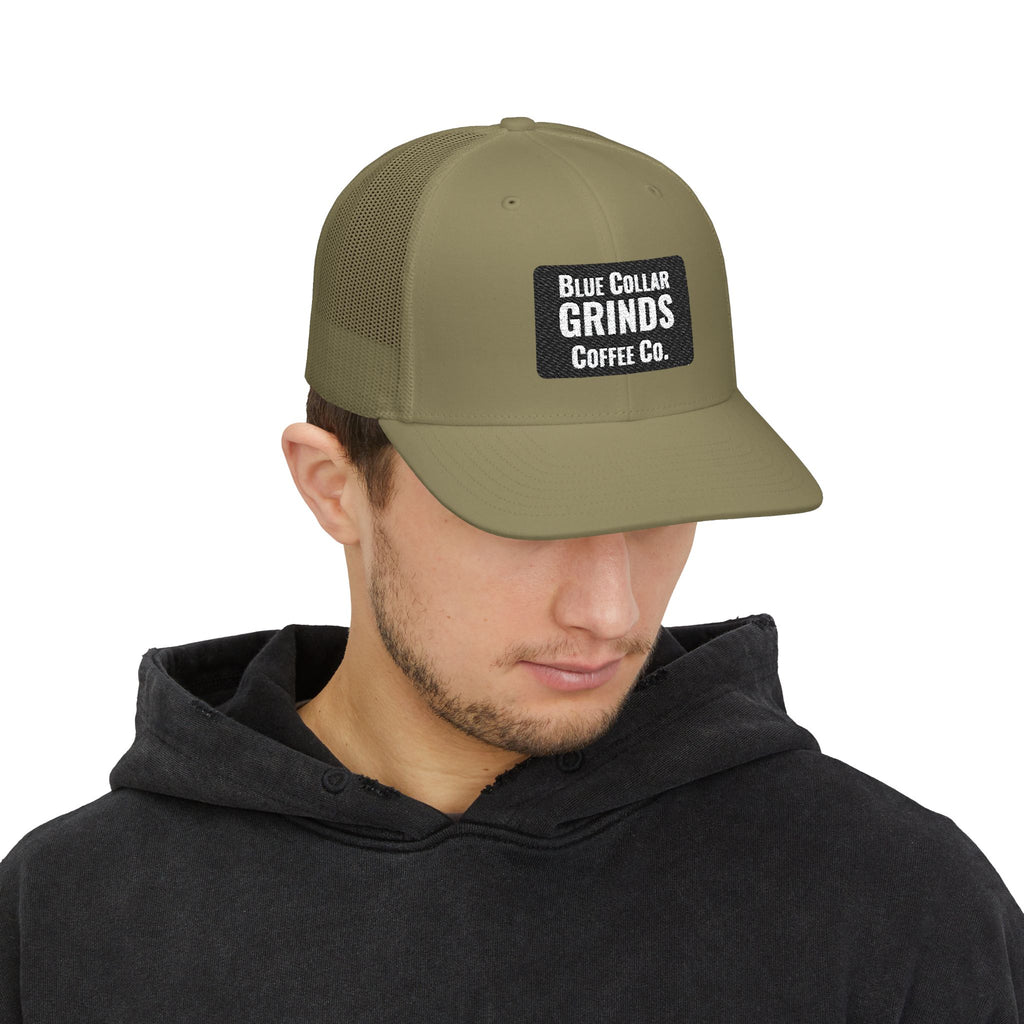 Blue Collar Grinds Coffee Co. Embroidered Trucker Hat