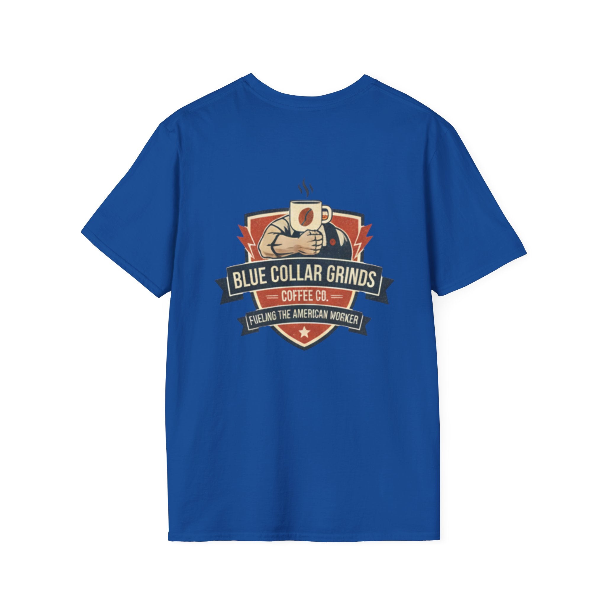Blue Collar Grinds Coffee Co. T-Shirt — Vintage Worker's Coffee Graphic Tee