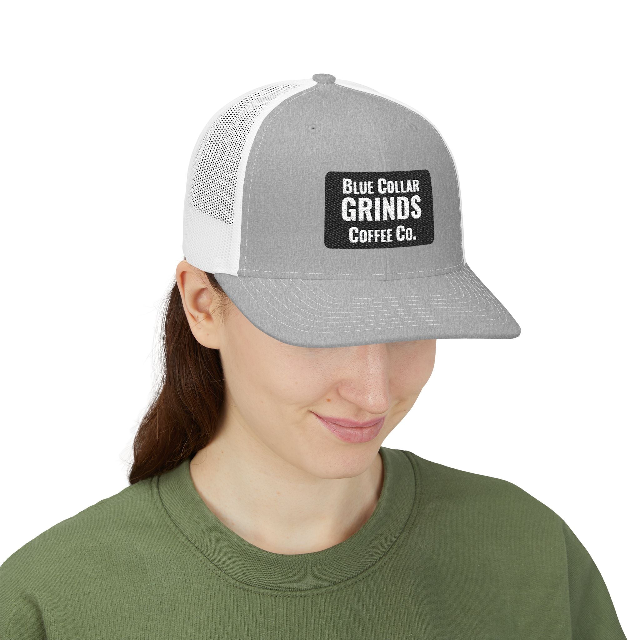 Blue Collar Grinds Coffee Co. Embroidered Trucker Hat