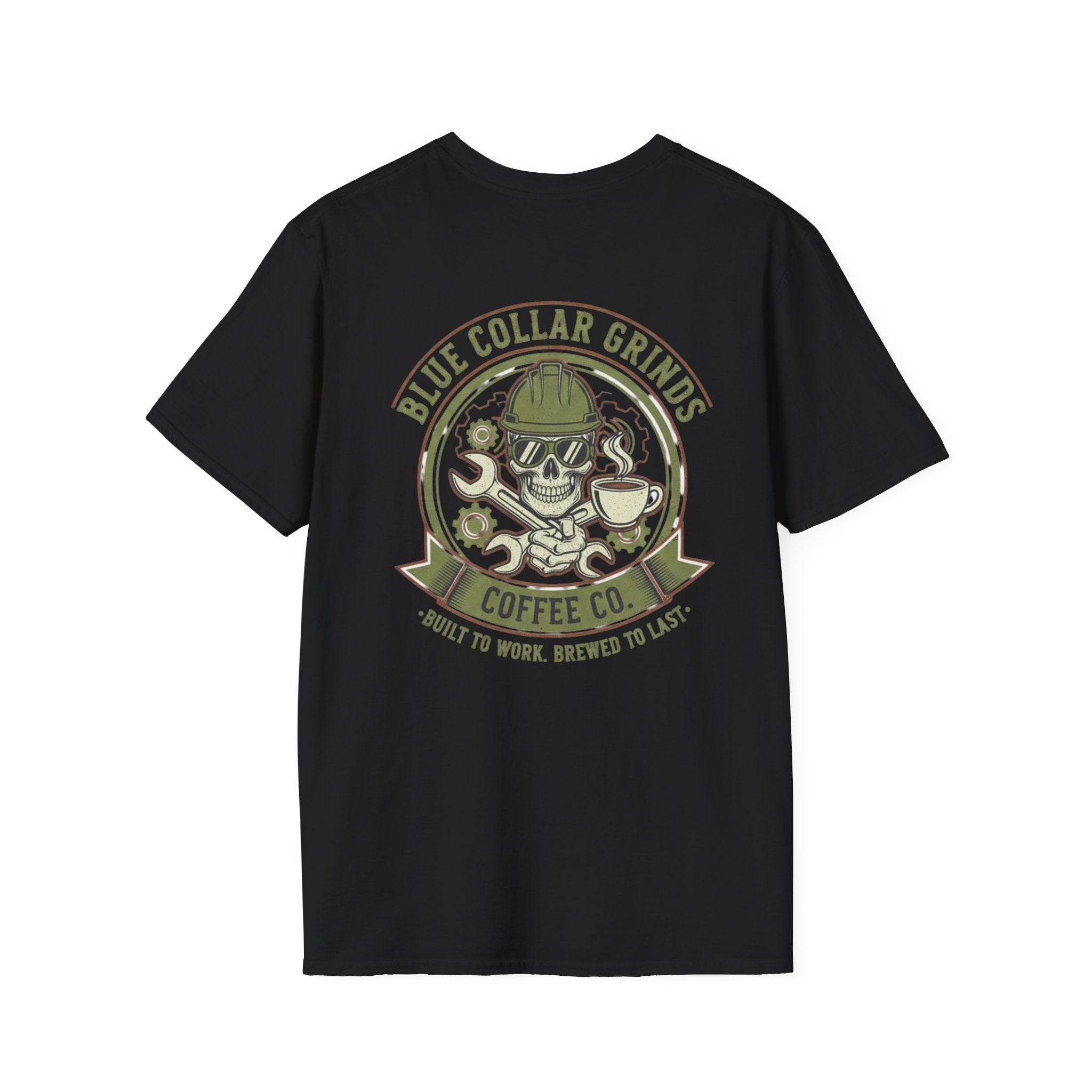 Blue Collar Grinds Coffee Co. - T-Shirt - Skull with Hard Hat & Coffee