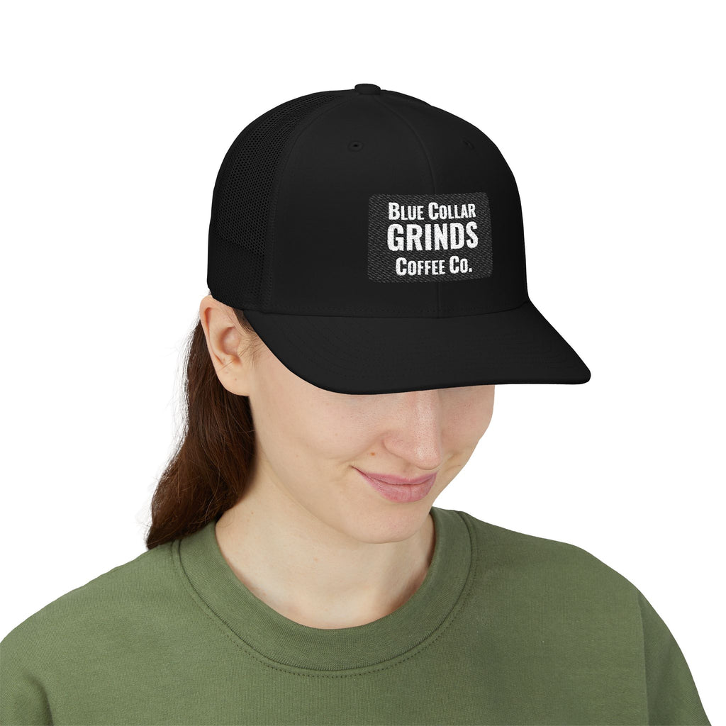 Blue Collar Grinds Coffee Co. Embroidered Trucker Hat