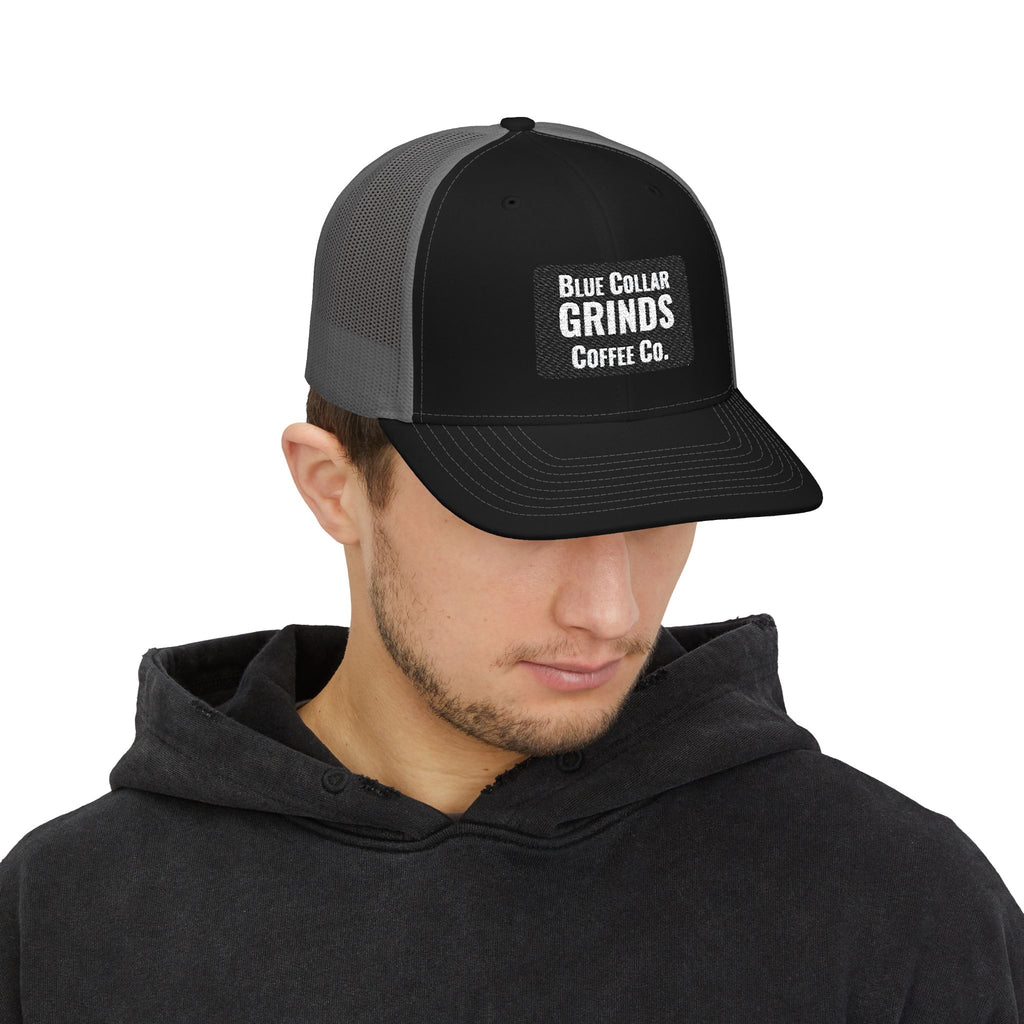 Blue Collar Grinds Coffee Co. Embroidered Trucker Hat