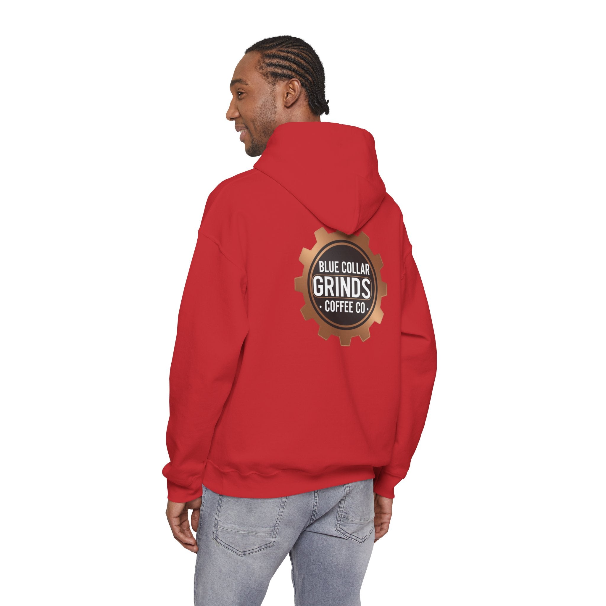 Blue Collar Grinds Coffee Co. Hoodie — Workwear Logo Pullover