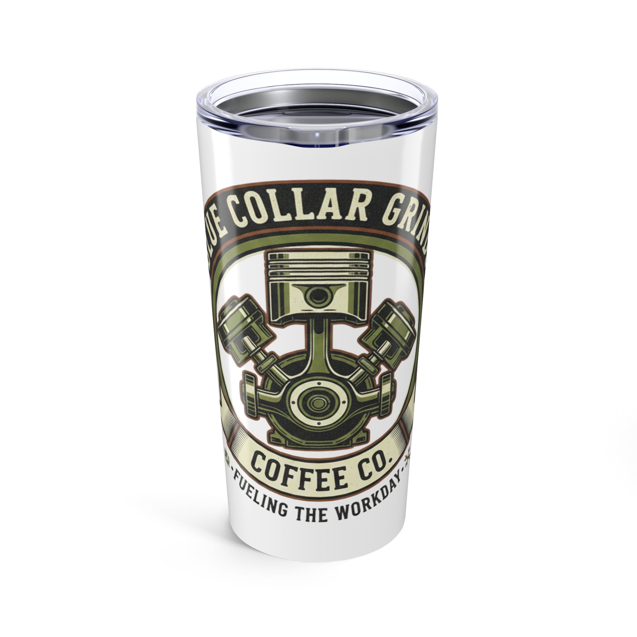 Blue Collar Grinds Coffee Co. 20oz Insulated Travel Mug — Mechanical Piston