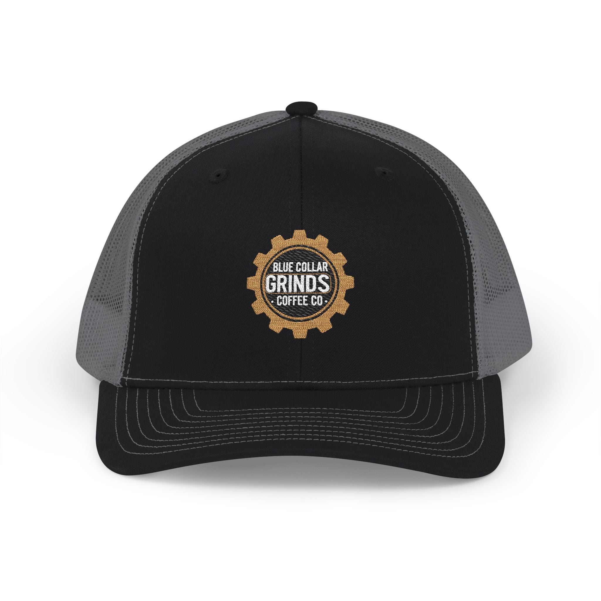 Blue Collar Grinds Coffee Co. Embroidered Trucker Cap — Gear Patch