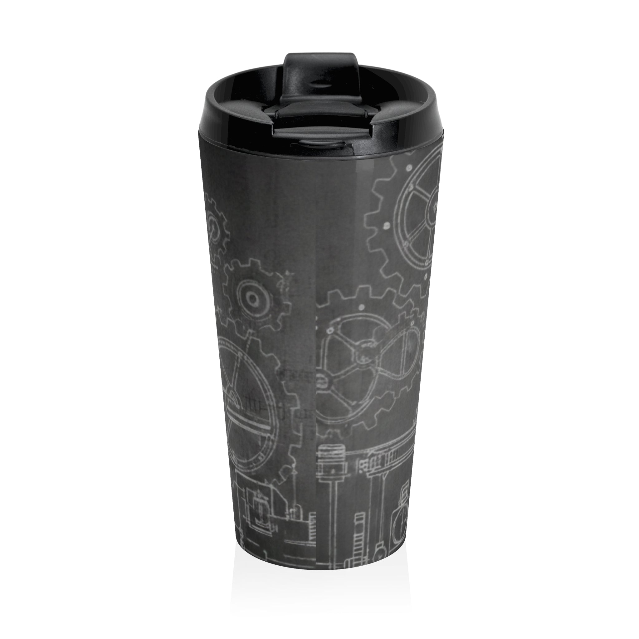 Blue Collar Grinds Coffee Co. Stainless Steel Travel Mug — Industrial Gear Design