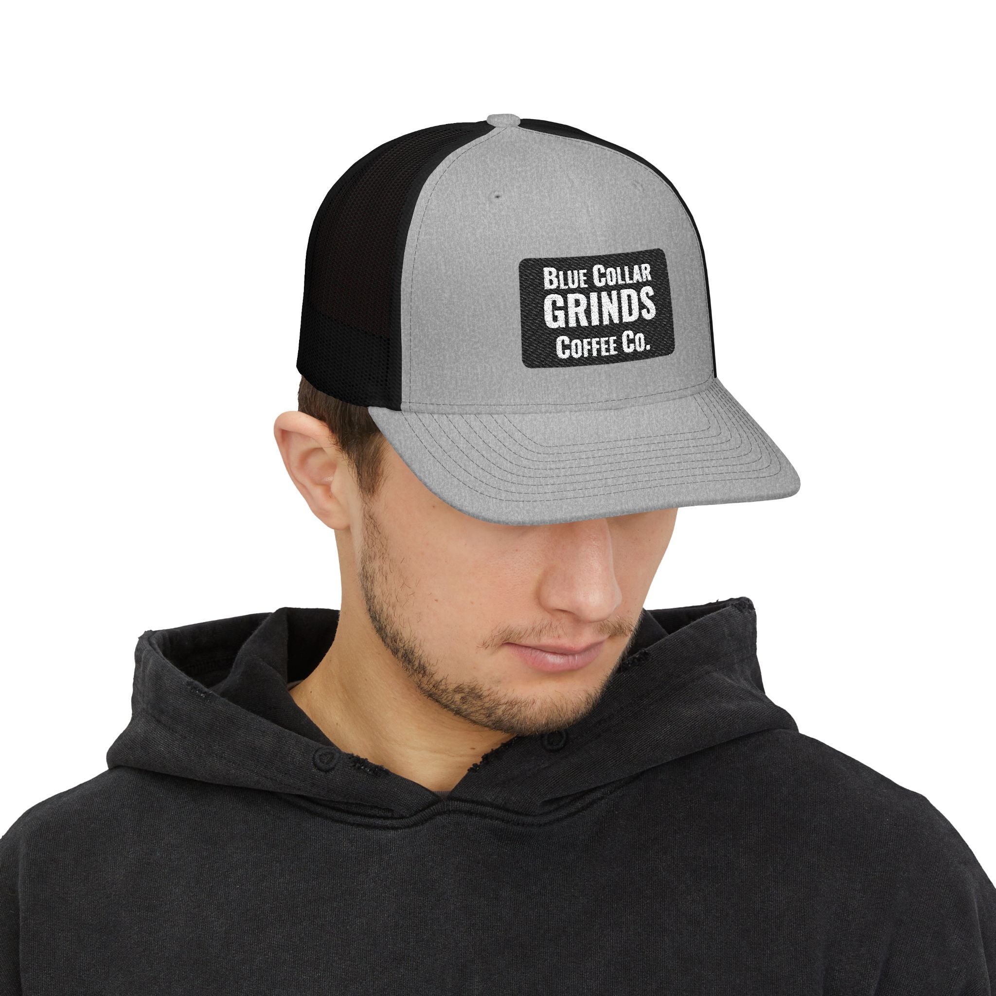 Blue Collar Grinds Coffee Co. Embroidered Trucker Hat