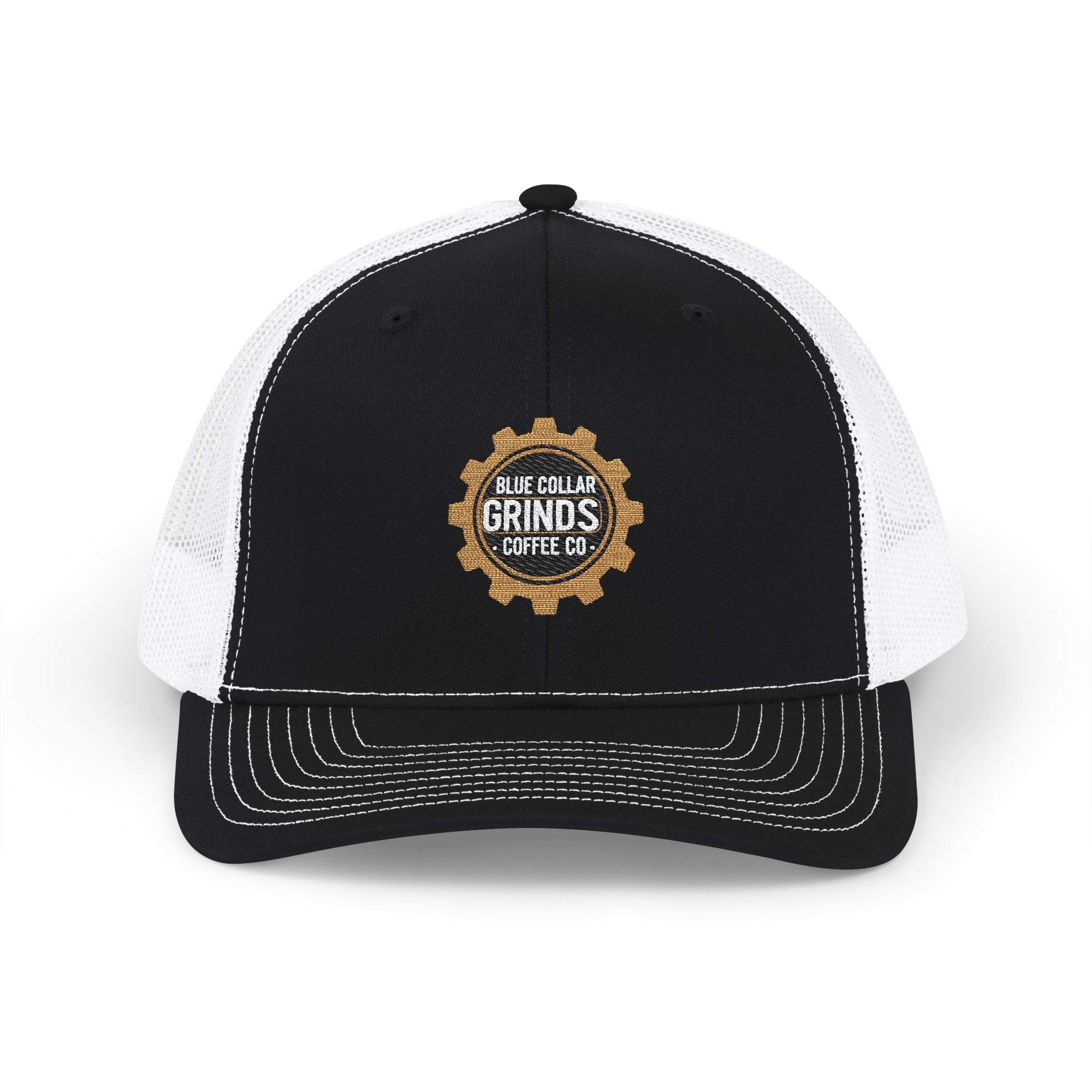 Blue Collar Grinds Coffee Co. Embroidered Trucker Cap — Gear Patch