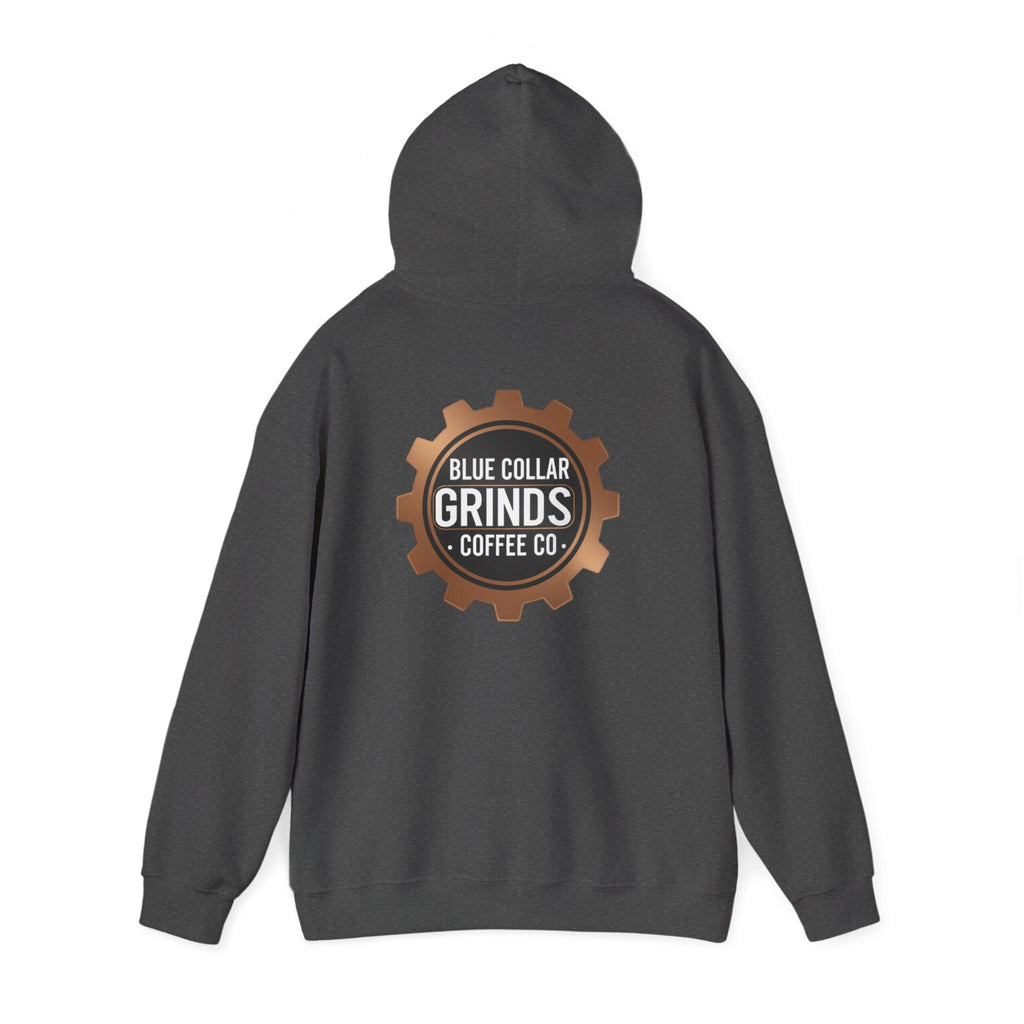 Blue Collar Grinds Coffee Co. Hoodie — Workwear Logo Pullover