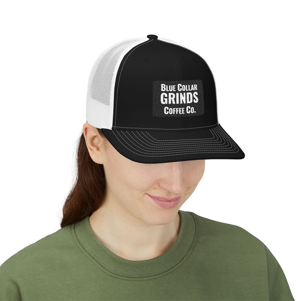 Blue Collar Grinds Coffee Co. Embroidered Trucker Hat