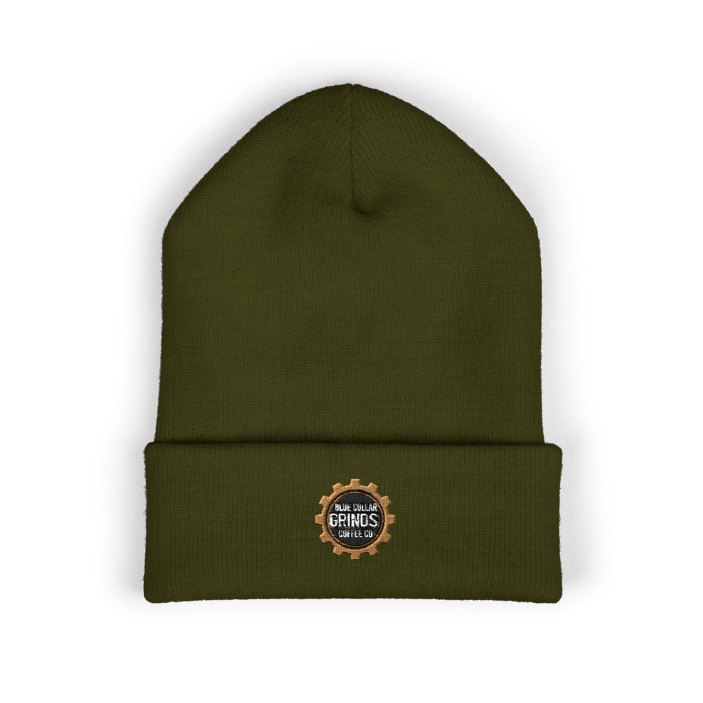 Blue Collar Grinds Coffee Co. Embroidered 'Gear' Classic Cuffed Beanie