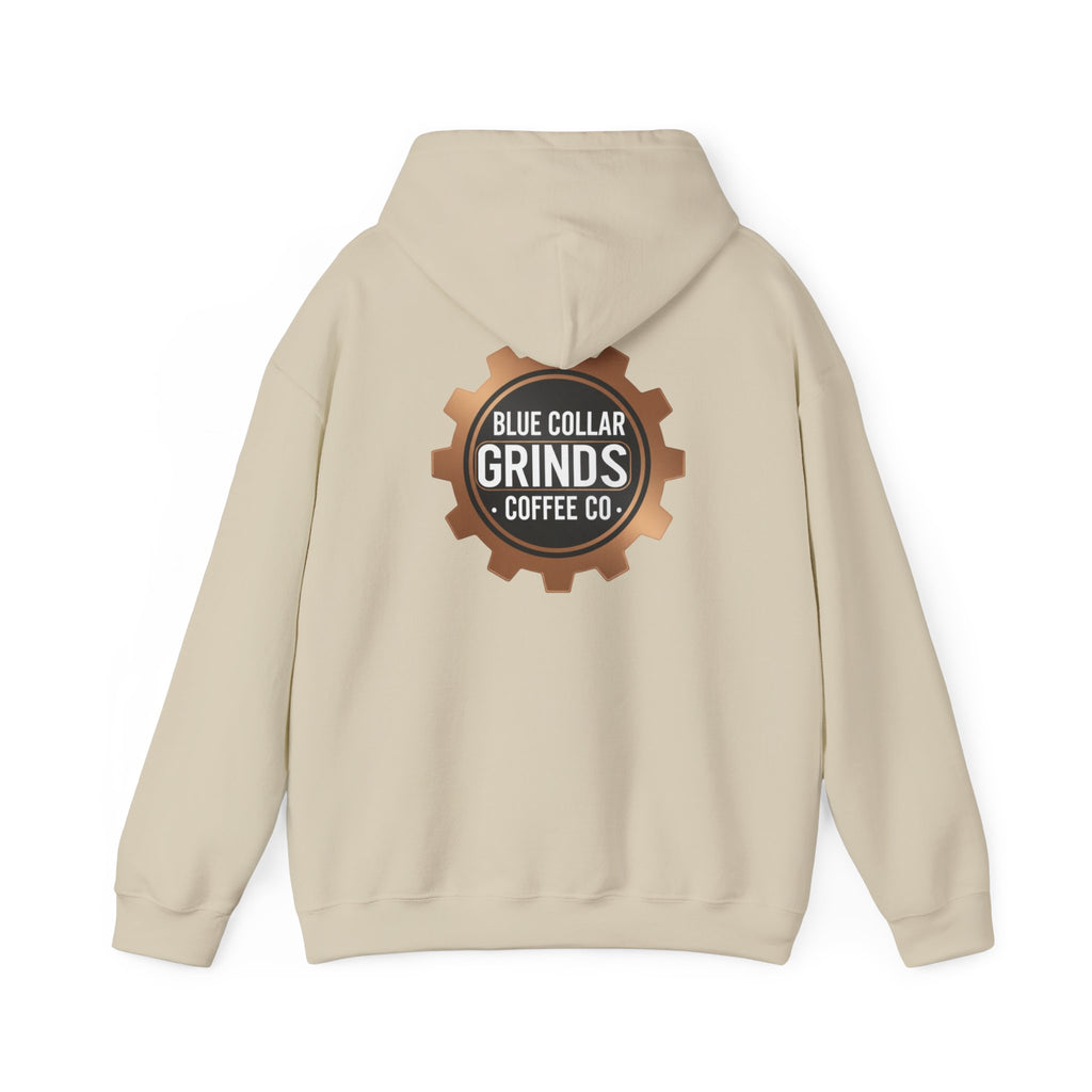 Blue Collar Grinds Coffee Co. Hoodie — Workwear Logo Pullover