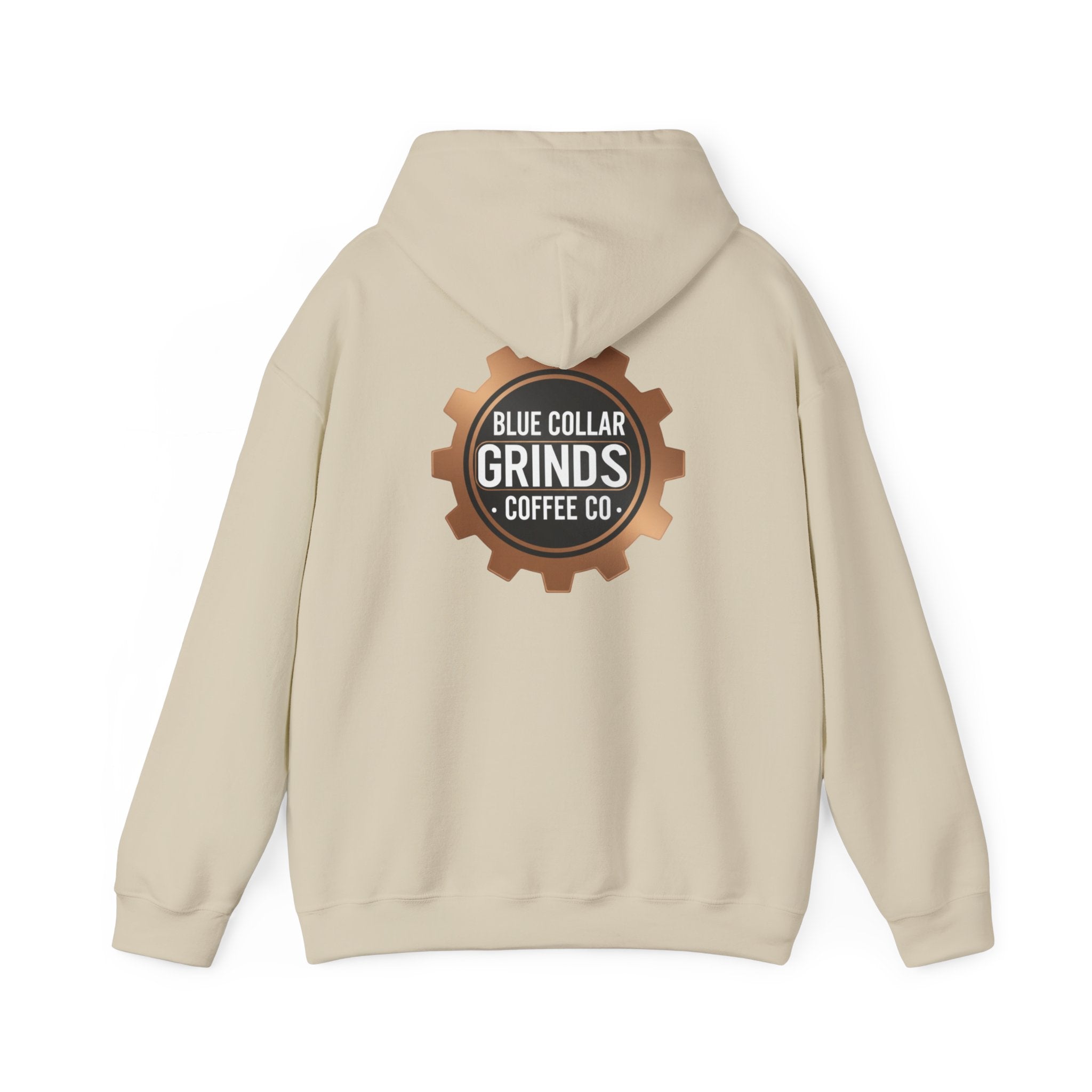 Blue Collar Grinds Coffee Co. Hoodie — Workwear Logo Pullover