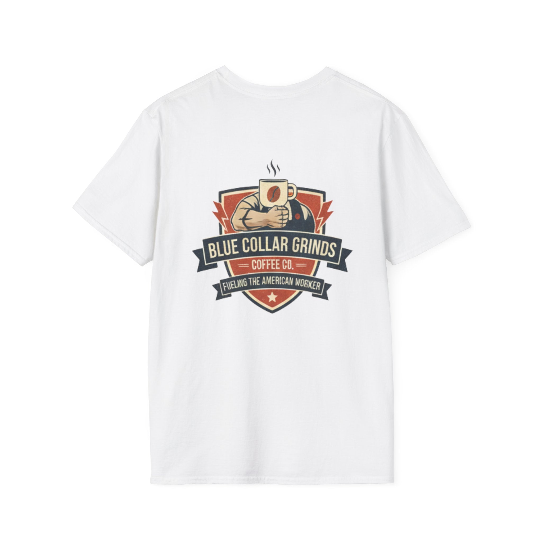 Blue Collar Grinds Coffee Co. T-Shirt — Vintage Worker's Coffee Graphic Tee
