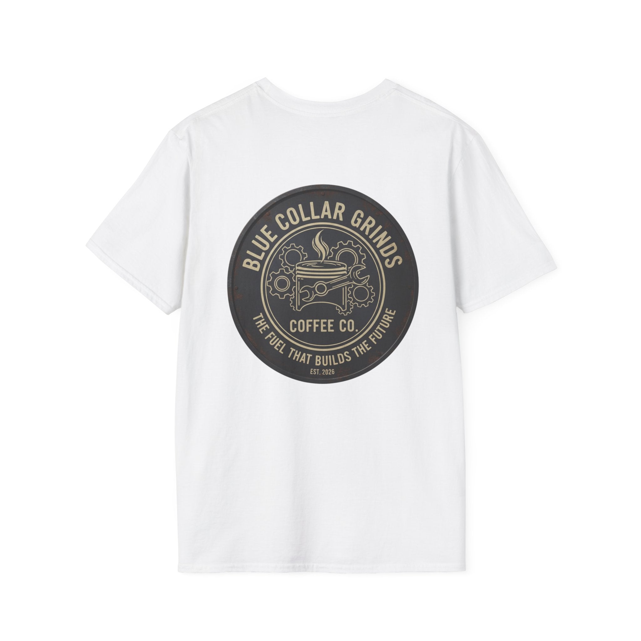 Blue Collar Grinds Coffee Co. T-Shirt — Vintage Workwear Coffee Logo Tee