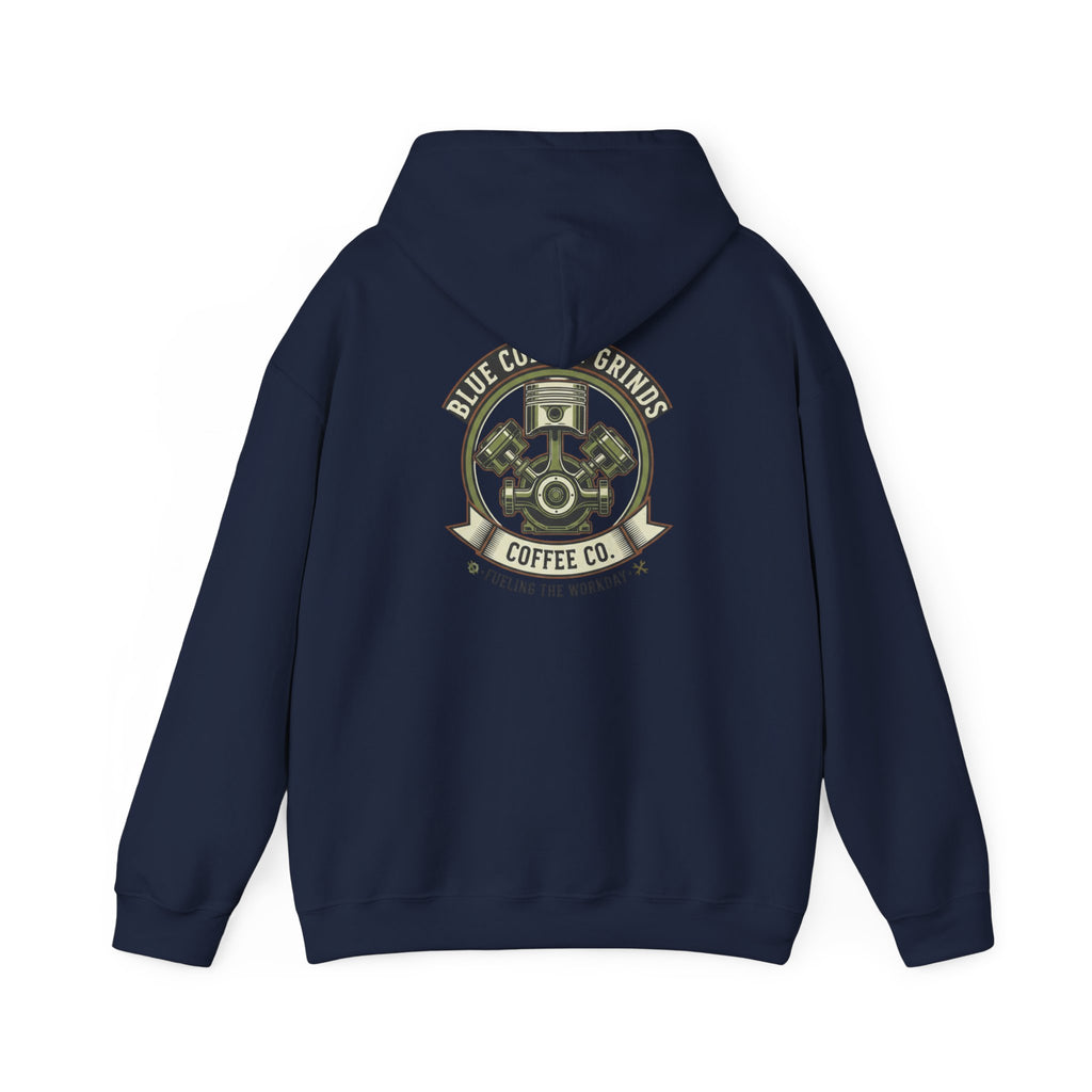 Blue Collar Grinds Coffee Co. Hoodie — Vintage Coffee Company Pullover