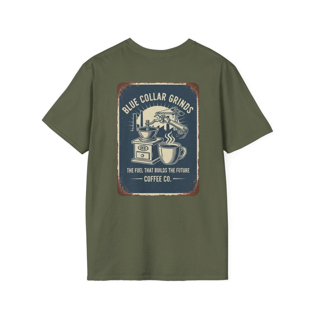 Blue Collar Grinds Coffee Co. T-Shirt — Vintage Coffee Co. Design