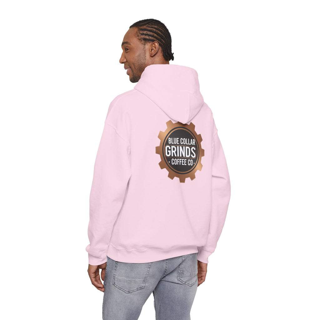 Blue Collar Grinds Coffee Co. Hoodie — Workwear Logo Pullover