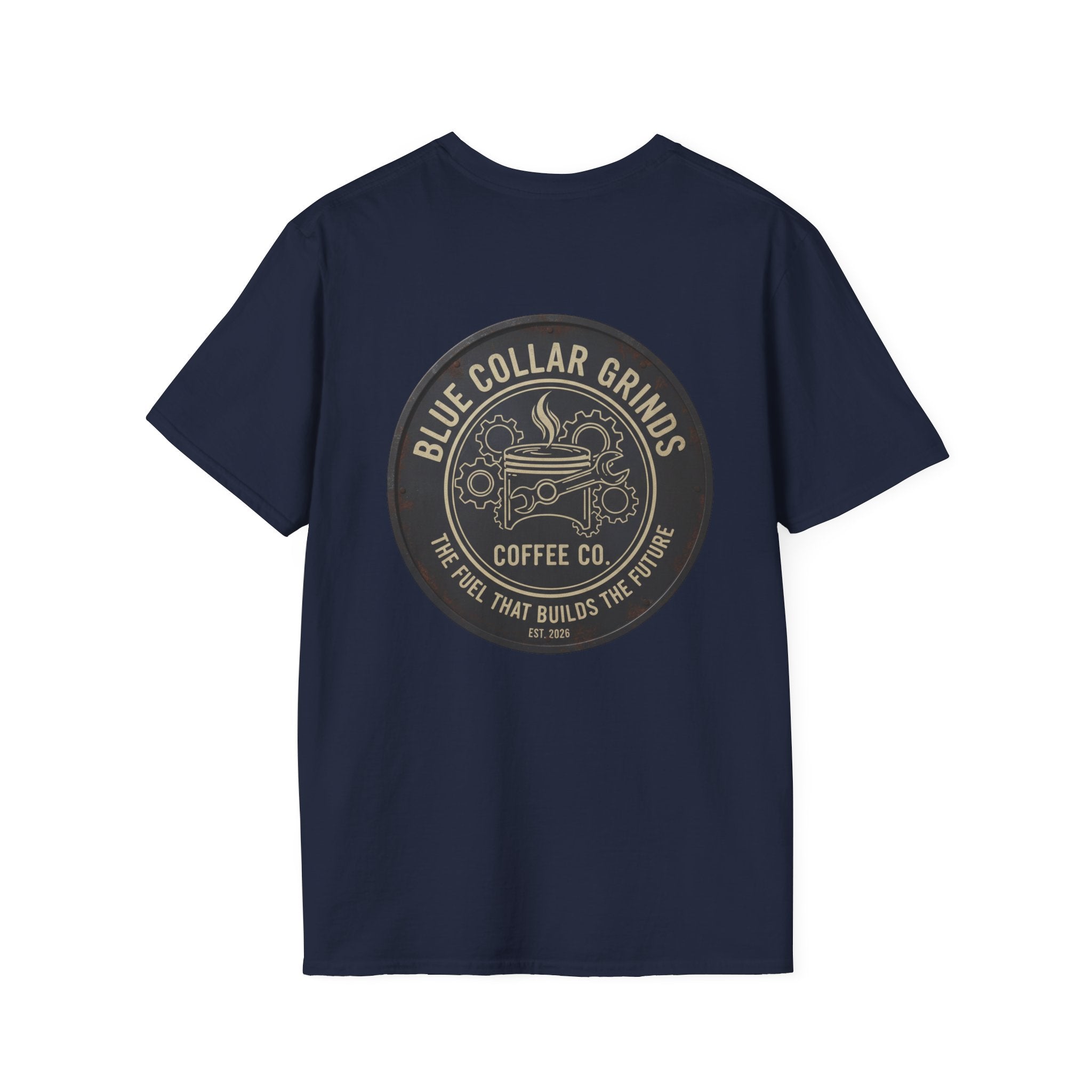 Blue Collar Grinds Coffee Co. T-Shirt — Vintage Workwear Coffee Logo Tee