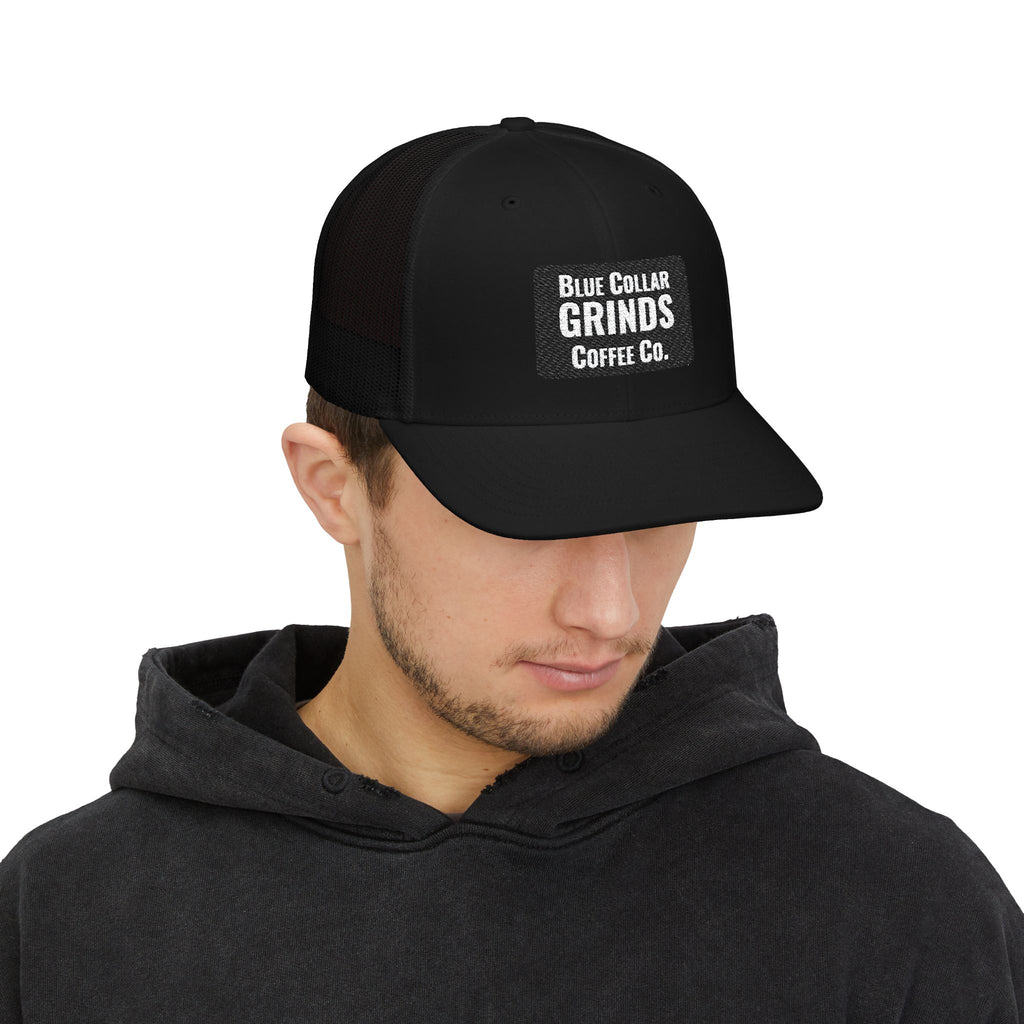 Blue Collar Grinds Coffee Co. Embroidered Trucker Hat
