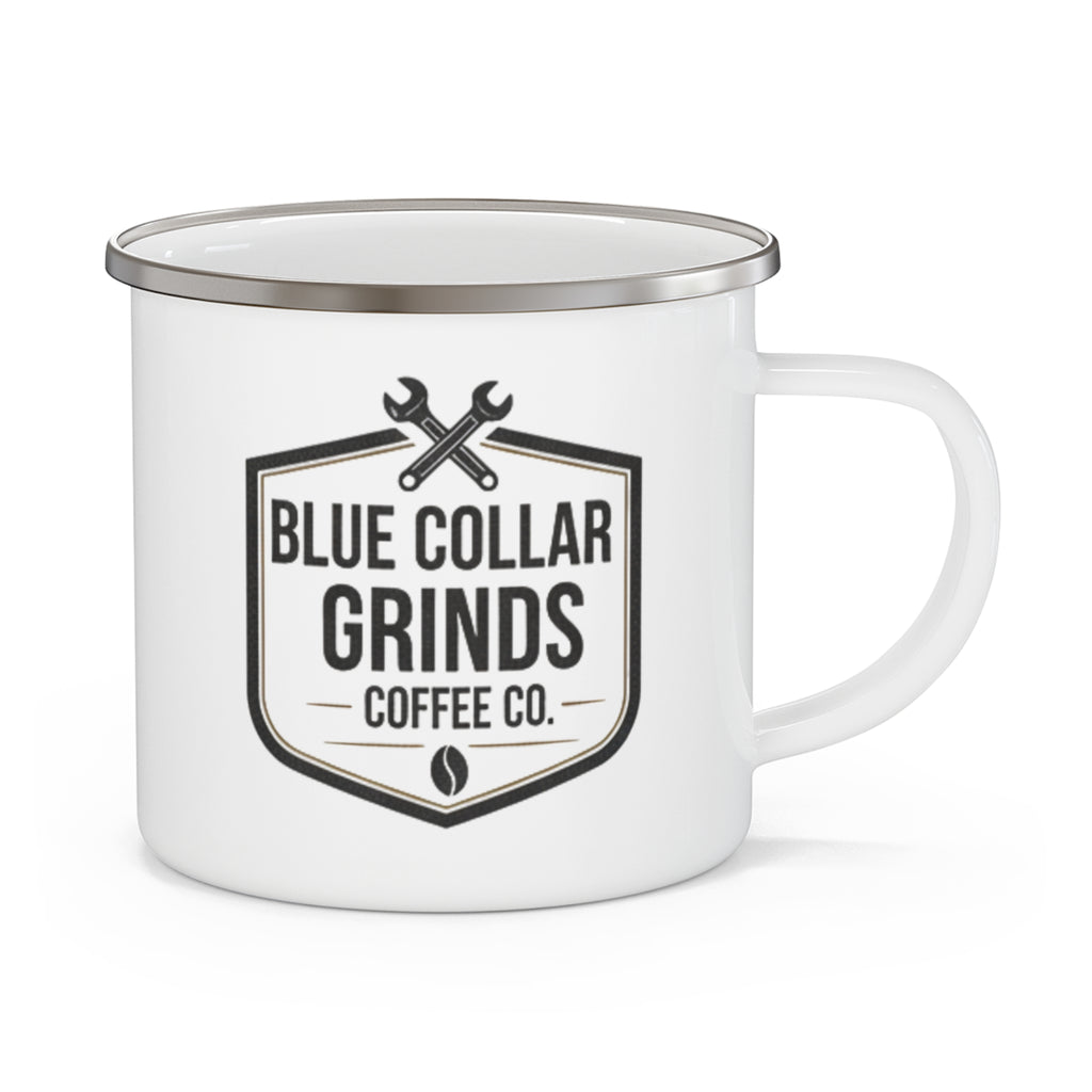Blue Collar Grinds Coffee Co. Rustic Camping Coffee Mug for Tradespeople & Outdoor Lovers