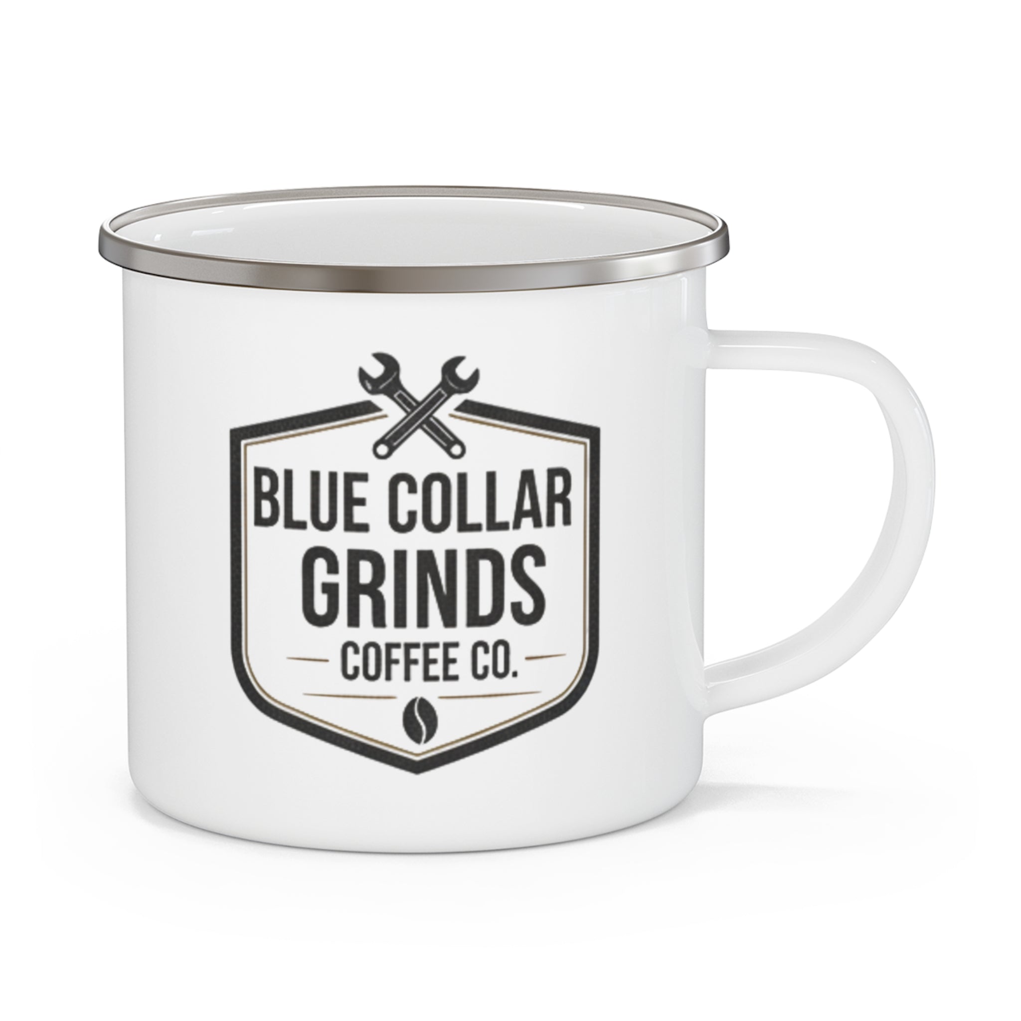 Blue Collar Grinds Coffee Co. Rustic Camping Coffee Mug for Tradespeople & Outdoor Lovers