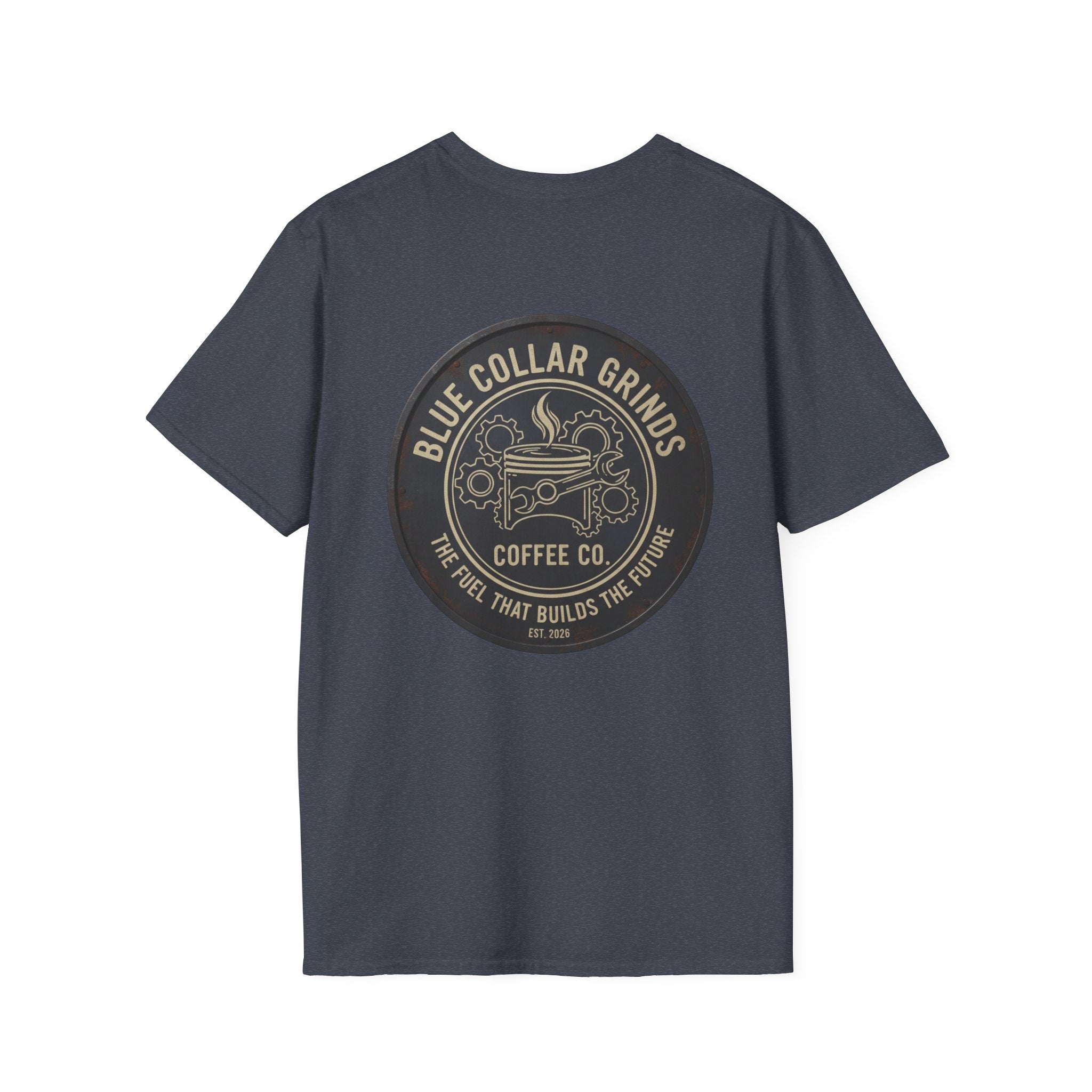 Blue Collar Grinds Coffee Co. T-Shirt — Vintage Workwear Coffee Logo Tee