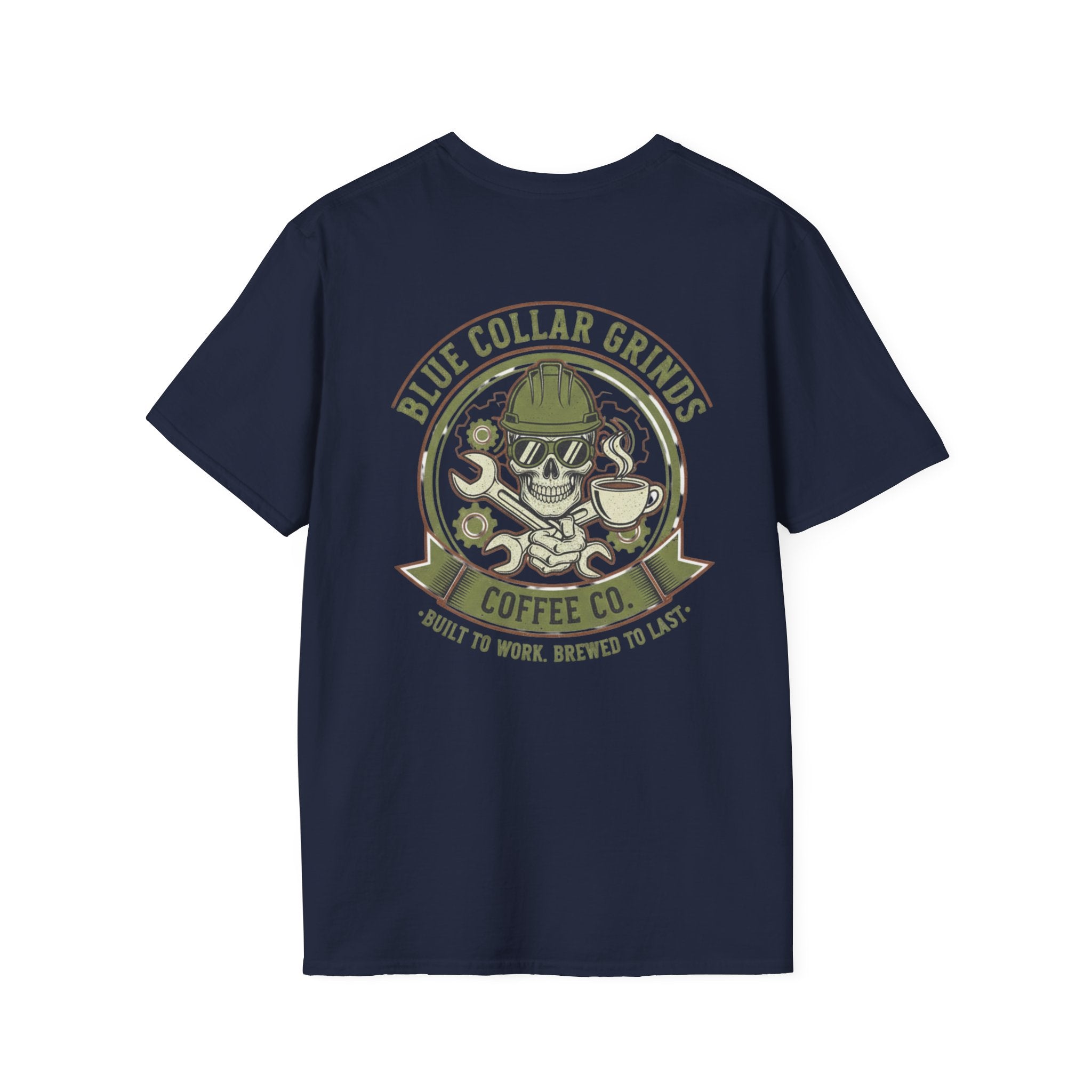 Blue Collar Grinds Coffee Co. - T-Shirt - Skull with Hard Hat & Coffee