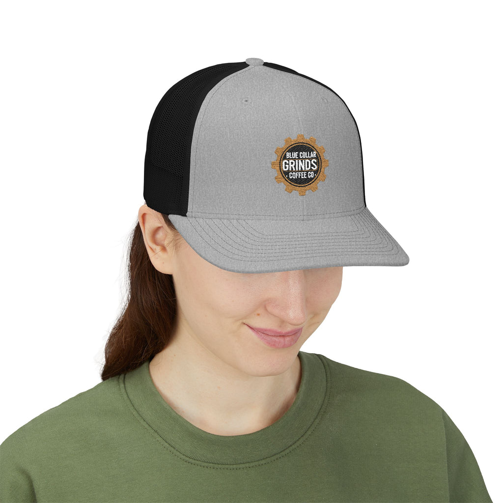 Blue Collar Grinds Coffee Co. Embroidered Trucker Cap — Gear Patch