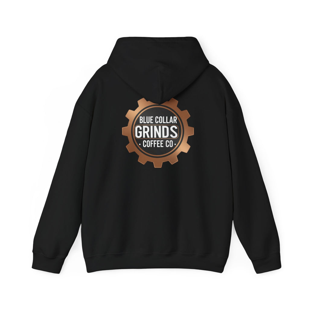 Blue Collar Grinds Coffee Co. Hoodie — Workwear Logo Pullover