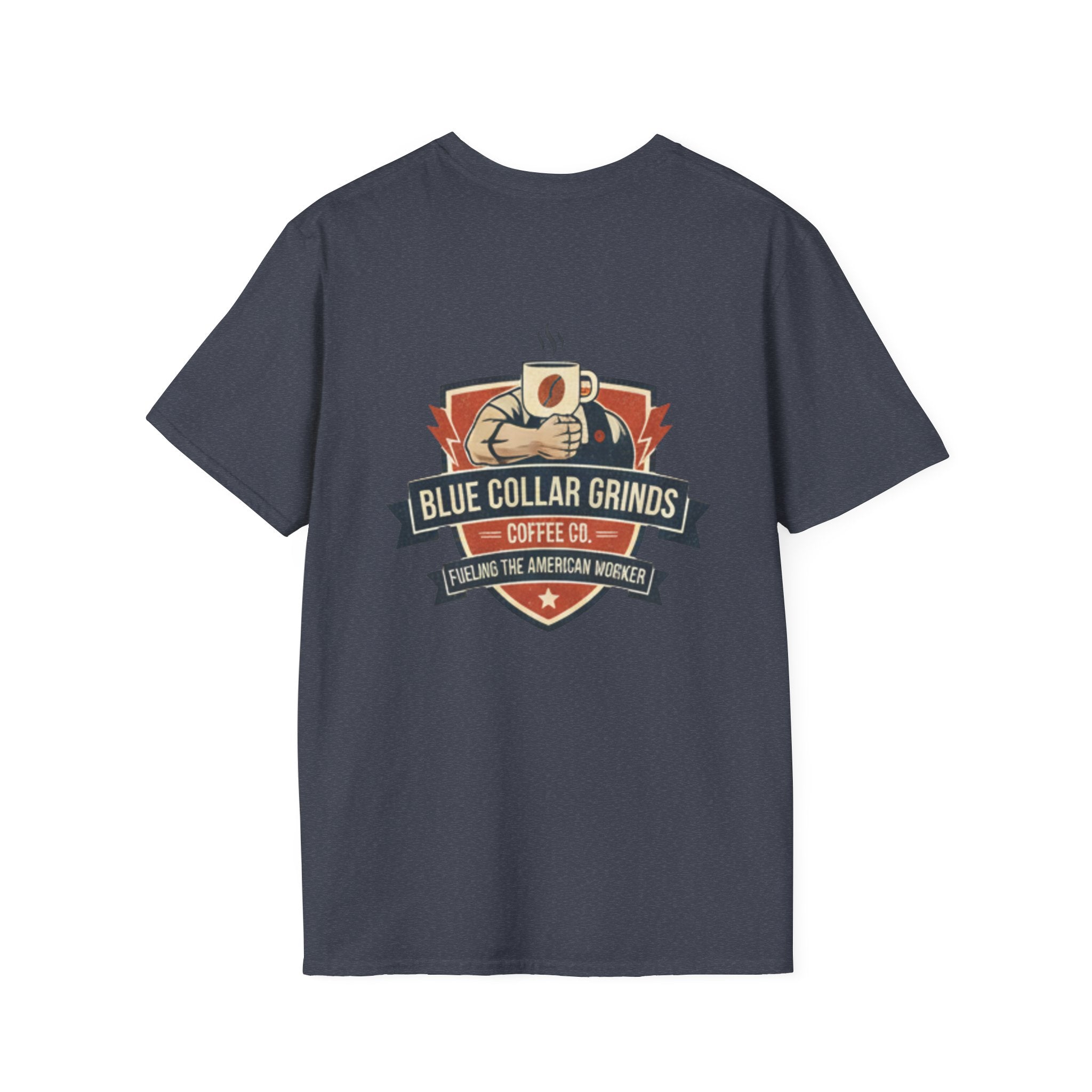 Blue Collar Grinds Coffee Co. T-Shirt — Vintage Worker's Coffee Graphic Tee