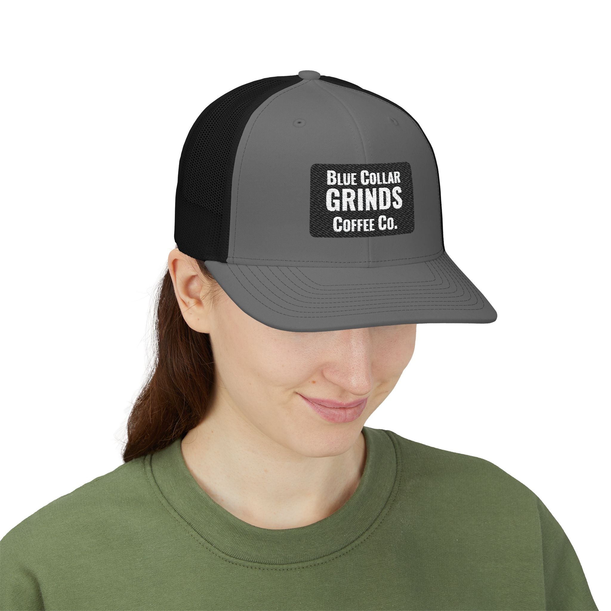 Blue Collar Grinds Coffee Co. Embroidered Trucker Hat
