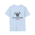 Blue Collar Grinds Coffee Co. T‑Shirt — Bold Back Logo Workwear Tee