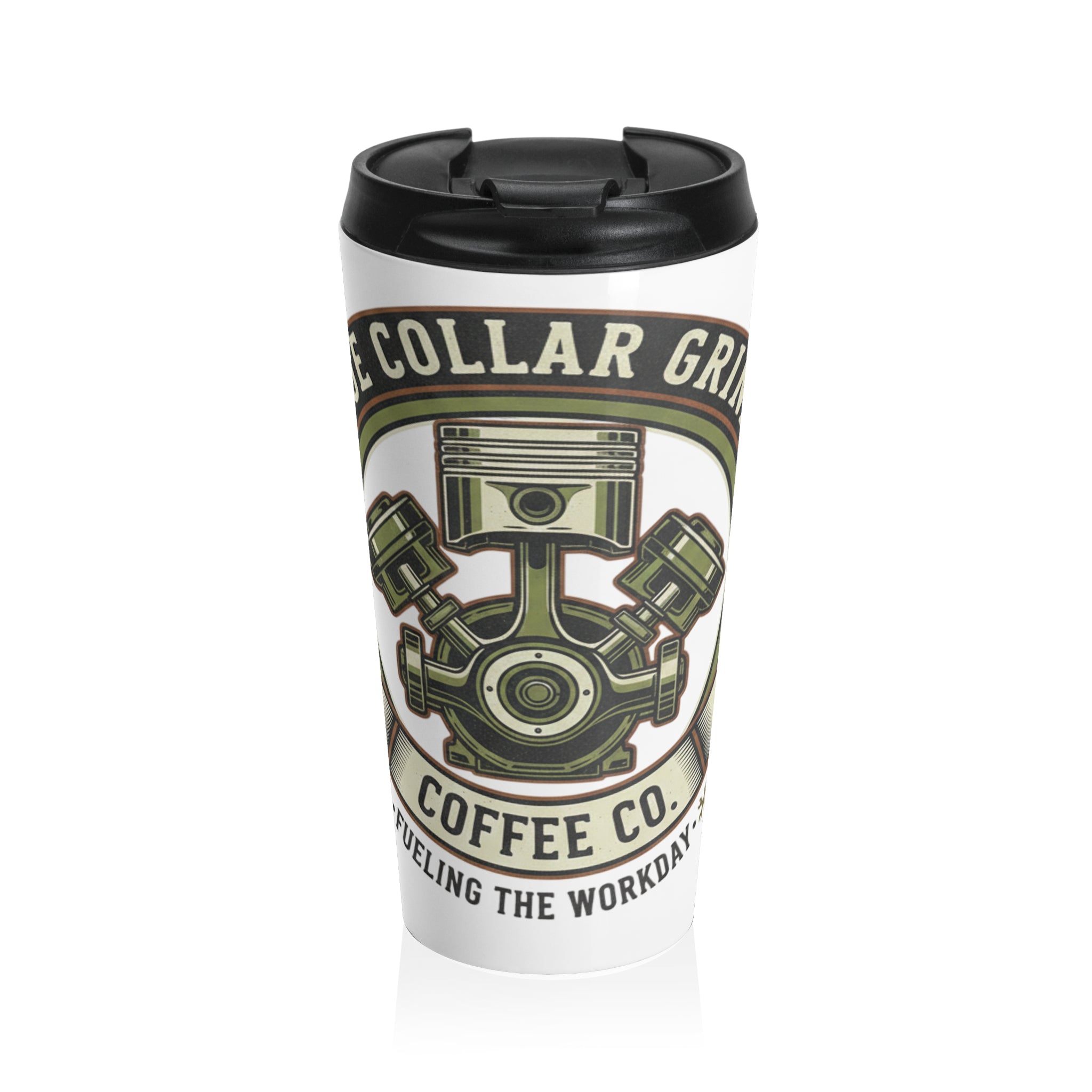 Blue Collar Grinds Coffee Co. Stainless Steel Travel Mug — Engine