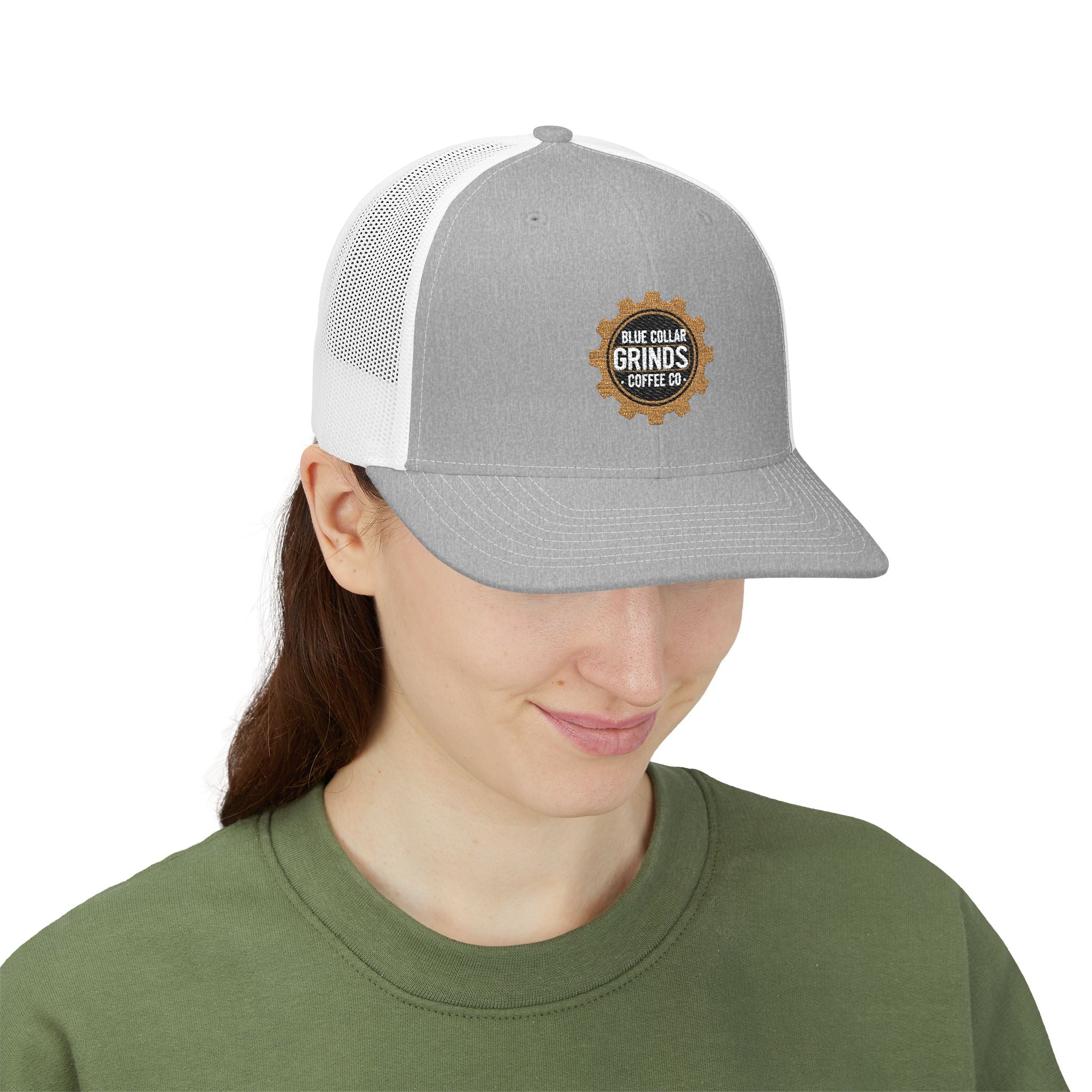 Blue Collar Grinds Coffee Co. Embroidered Trucker Cap — Gear Patch