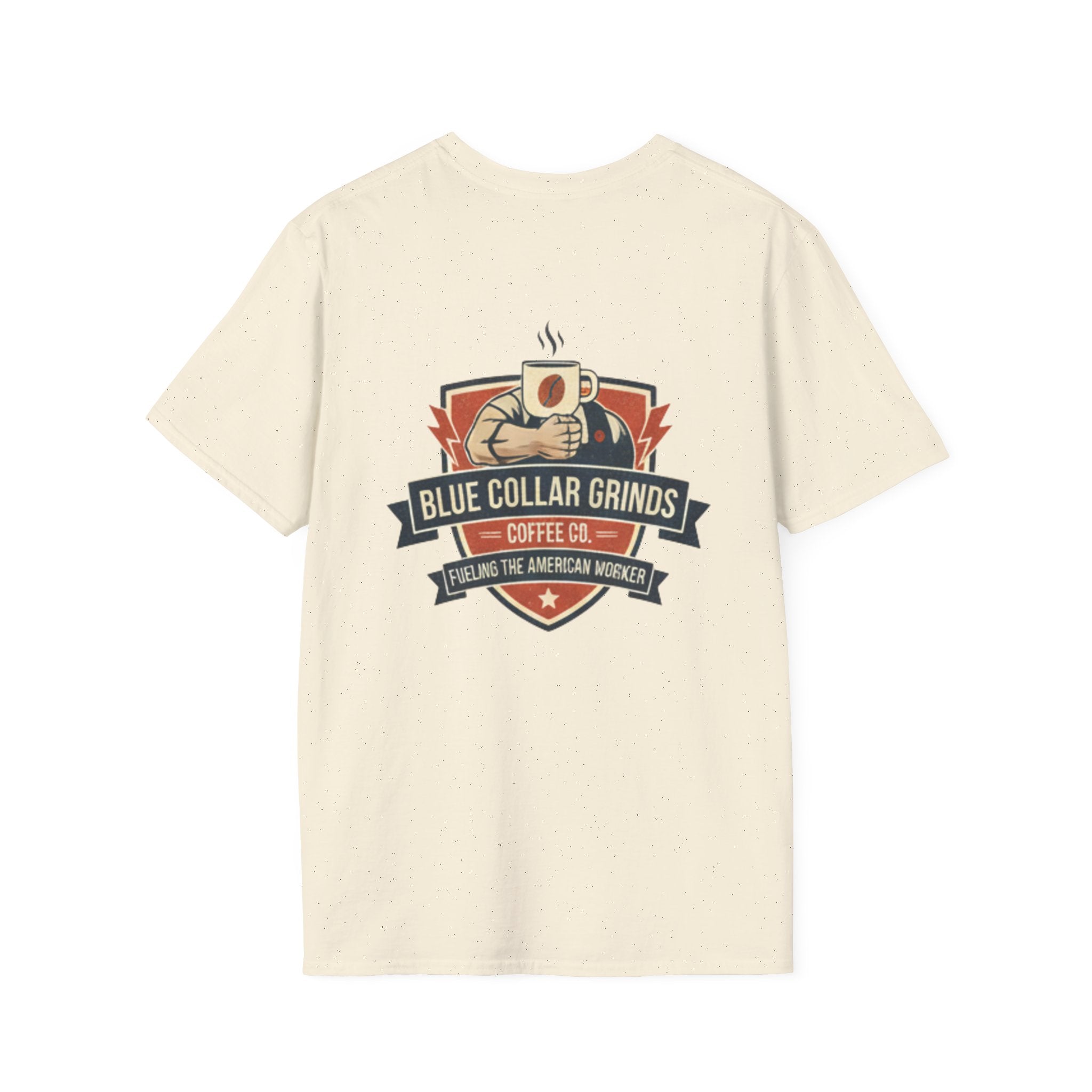 Blue Collar Grinds Coffee Co. T-Shirt — Vintage Worker's Coffee Graphic Tee