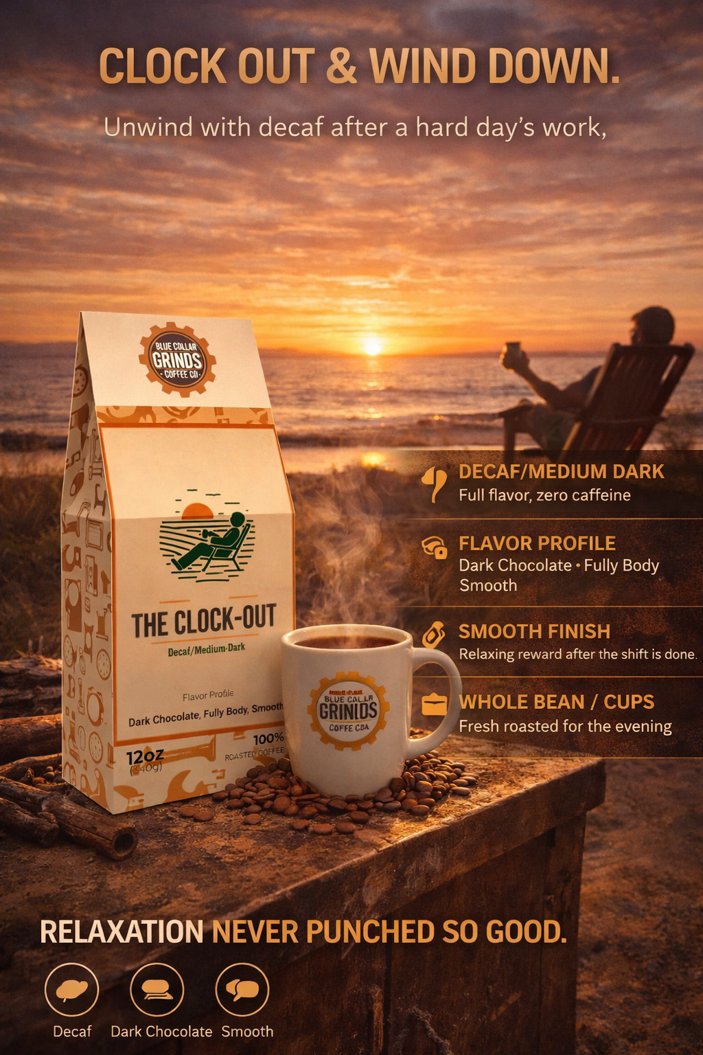 The Clock-Out - Decaf Medium-Dark Roast